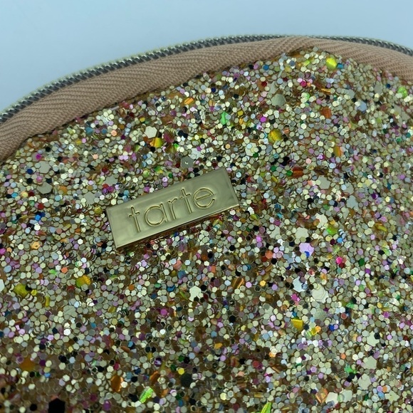 TARTE Glitter Half Moon Makeup Case Clutch NWT - Picture 4 of 7